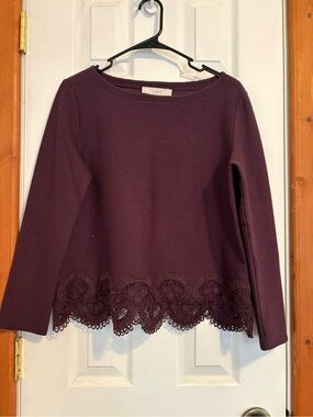 LOFT Purple Business Casual Top | Soft Office Blouse